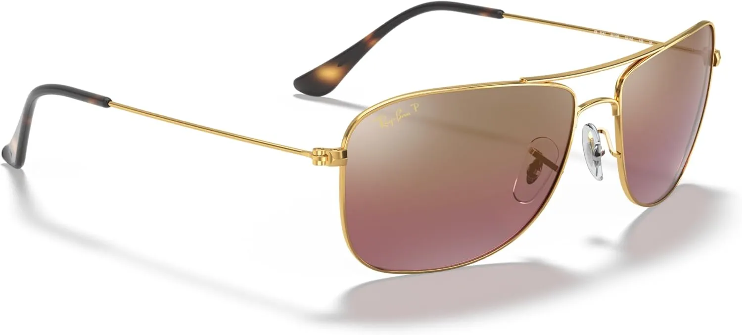 Ray-Ban Unisex Sunglasses Gold Frame, Purple Lenses, 59MM