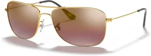 Ray-Ban Unisex Sunglasses Gold Frame, Purple Lenses, 59MM