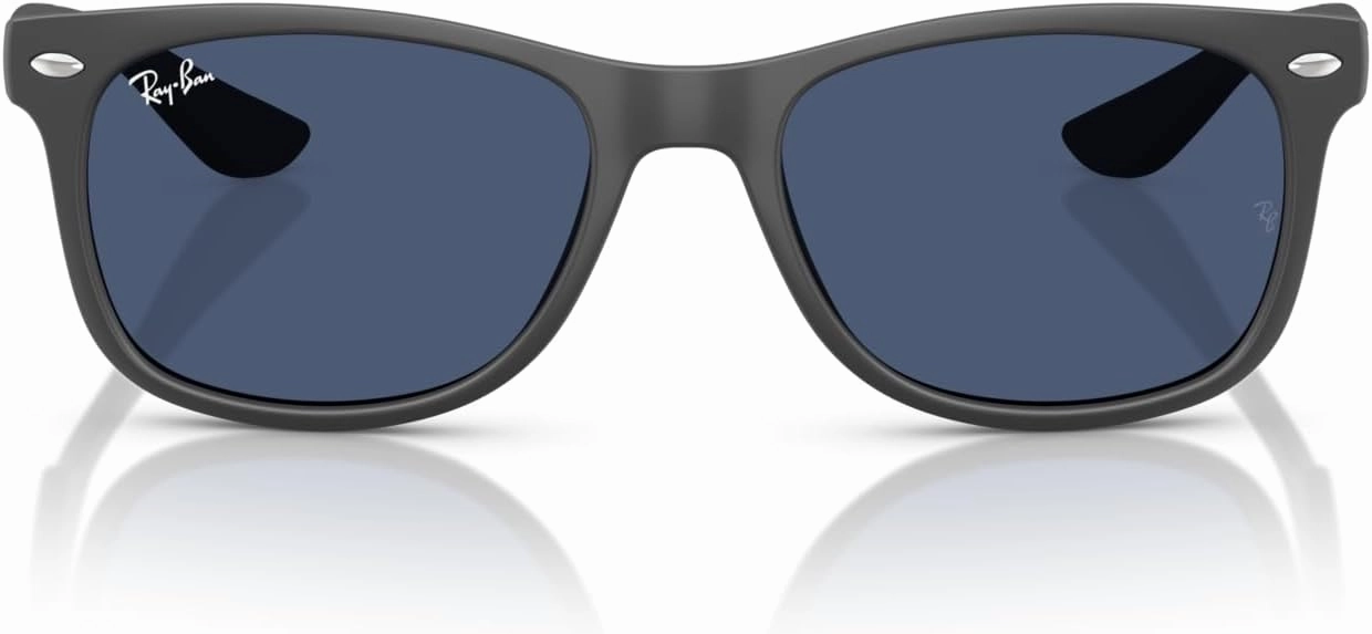 Ray-Ban RJ9052S New Wayfarer Square Sunglasses, Rubber Dark Grey/Dark Blue, 47 mm