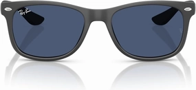 Ray-Ban RJ9052S New Wayfarer Square Sunglasses, Rubber Dark Grey/Dark Blue, 47 mm