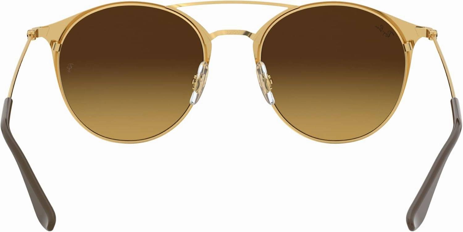 Ray-Ban Unisex Sunglasses Brown On Gold Frame, Brown Gradient Lenses, 52MM