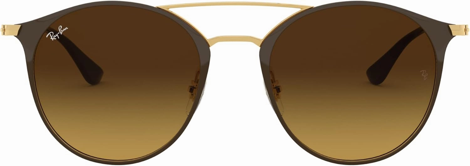 Ray-Ban Unisex Sunglasses Brown On Gold Frame, Brown Gradient Lenses, 52MM