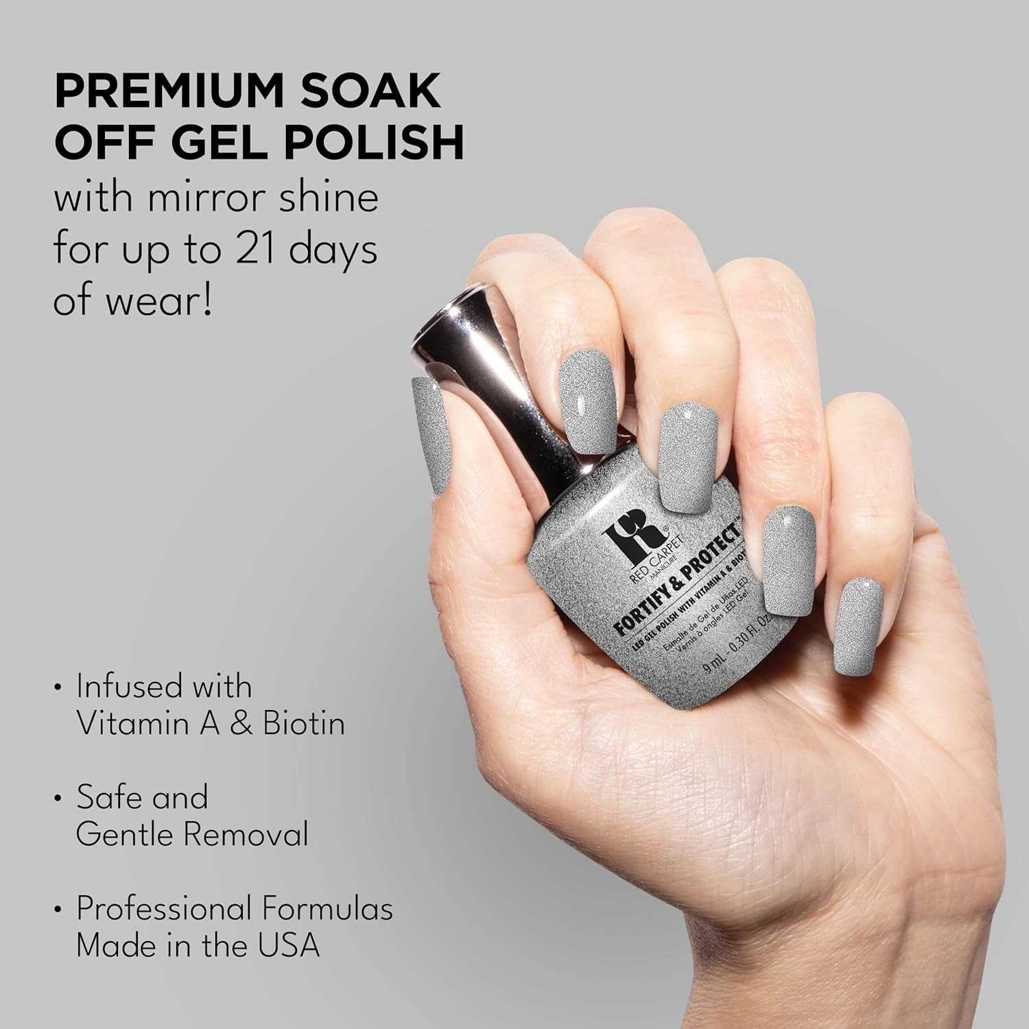 RC Red Carpet Manicure Kit 3 Fortify & Protect Bundle Glitters - Soak Off Gel Polish for Long-Lasting, Vibrant, Professional Quality, High Shine, Chip-Resistant.