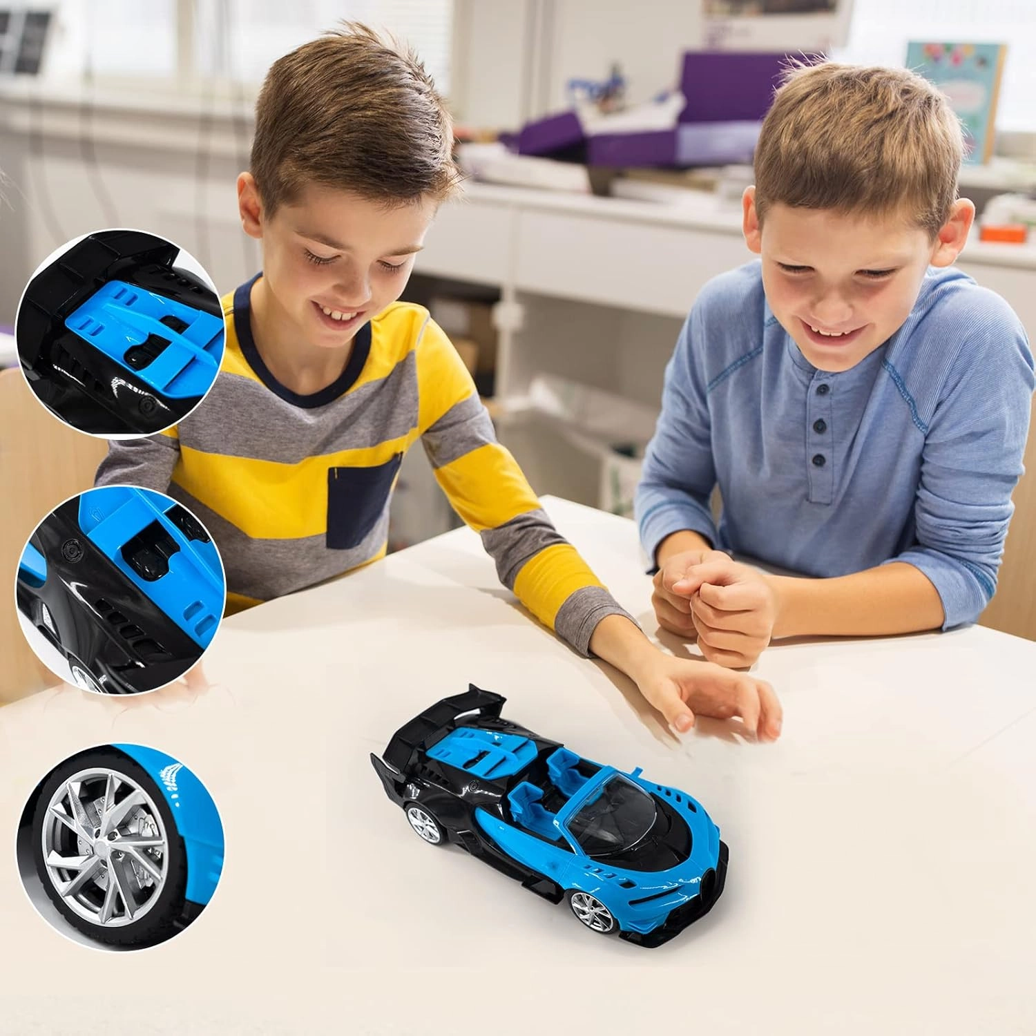 RC Sports Roadster - 1/16 Blue Electric Sport Remote Control Car,RC Model Toy for Kids Aged 4-12