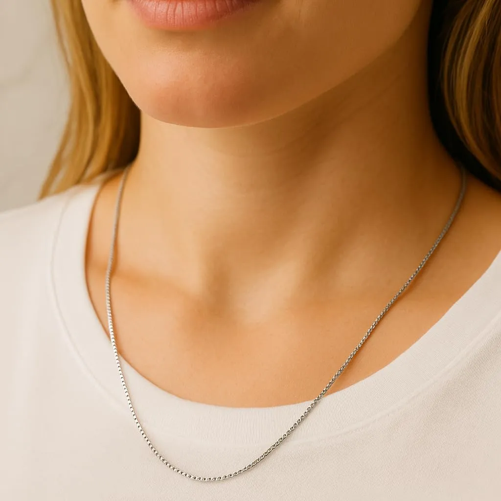 Real 14k Yellow/White/Rose Gold Box Chain 1-2mm Solid Gold Necklace with Lobster Clasp for Women Men, Jewelry Gift for Her Him, 16-24 inch