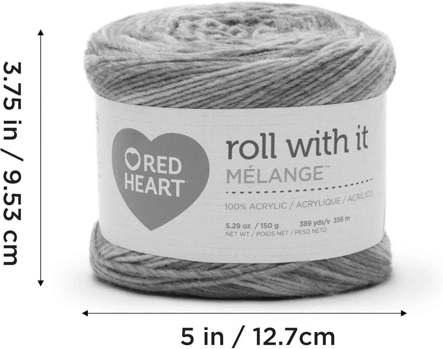 Red Heart Roll with It Melange Curtain Call Yarn - 150g/5.3oz - Acrylic - 4 Medium (Worsted) - 389 Yards - Knitting/Crochet, 3 Pack, Catwalk
