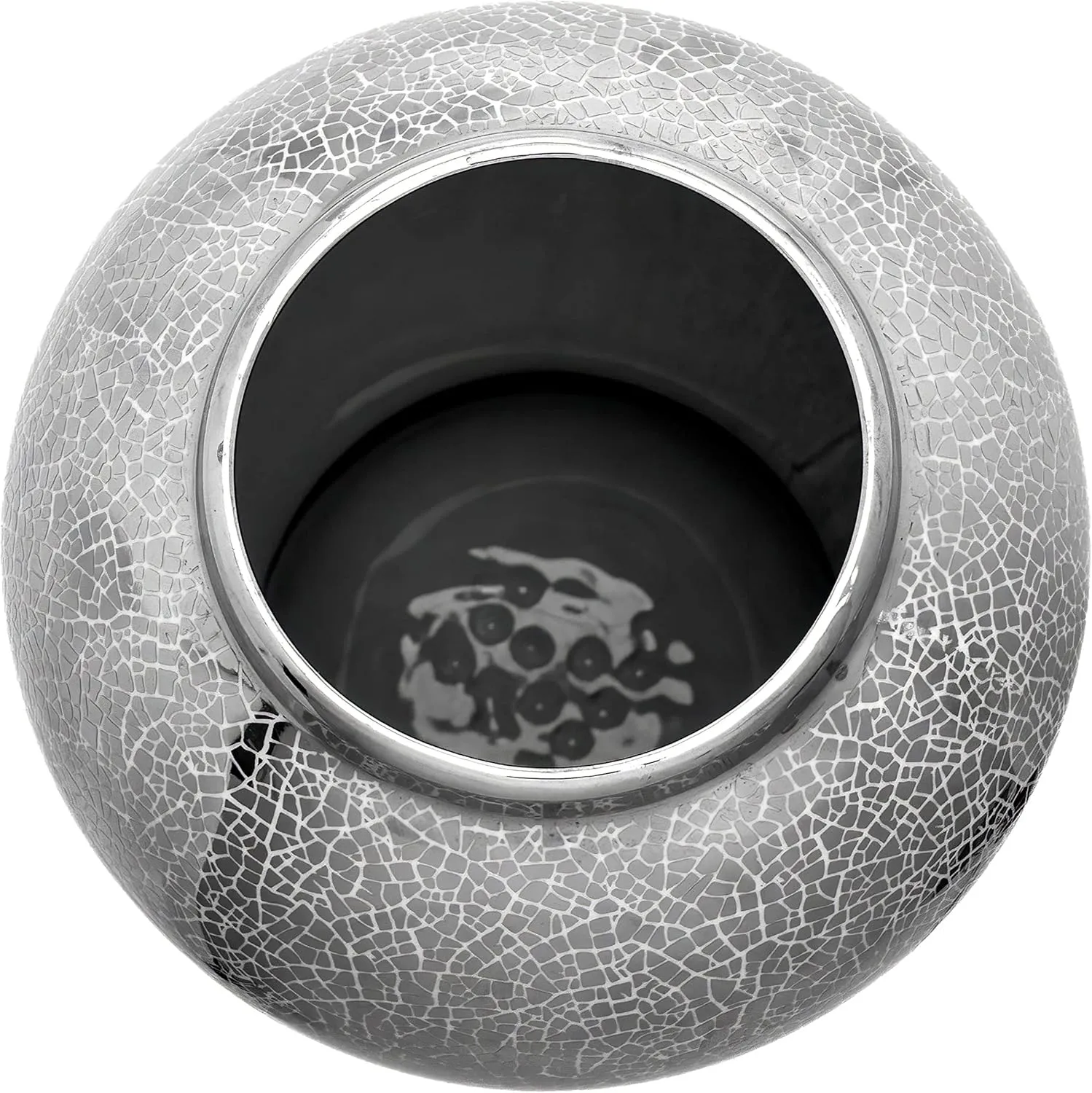 Red Lantern 18" Silver Crackle Temple Jar