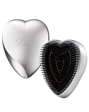 ReFa Heart Brush SILVER Detangler Hair Brush for Women and Men, Three-tiered Bristle System, Scalp Wellness, Travel Hair Brush, All Hair Types, Silver