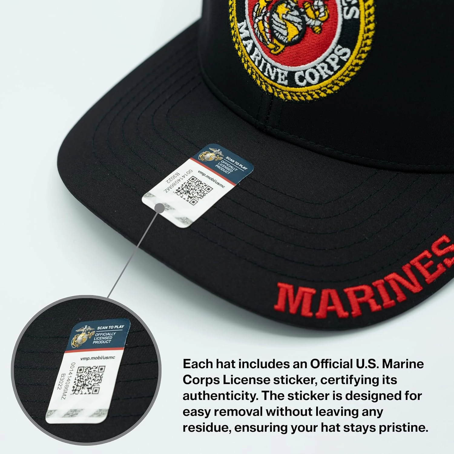 Retired US Marine Corps Veteran Hat for Men, Official Licensed USMC Veteran Hat Embroidered Adjustable Baseball Cap