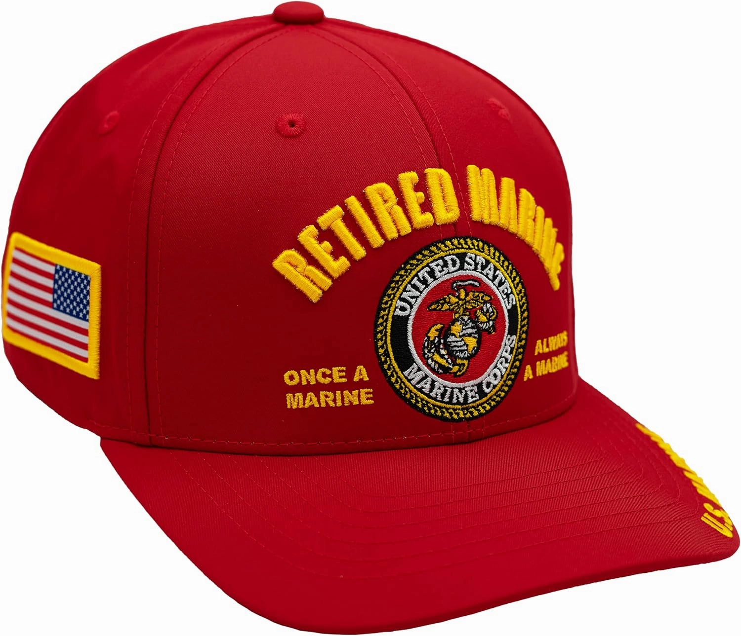 Retired US Marine Corps Veteran Hat for Men, Official Licensed USMC Veteran Hat Embroidered Adjustable Baseball Cap