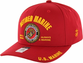Retired US Marine Corps Veteran Hat for Men, Official Licensed USMC Veteran Hat Embroidered Adjustable Baseball Cap