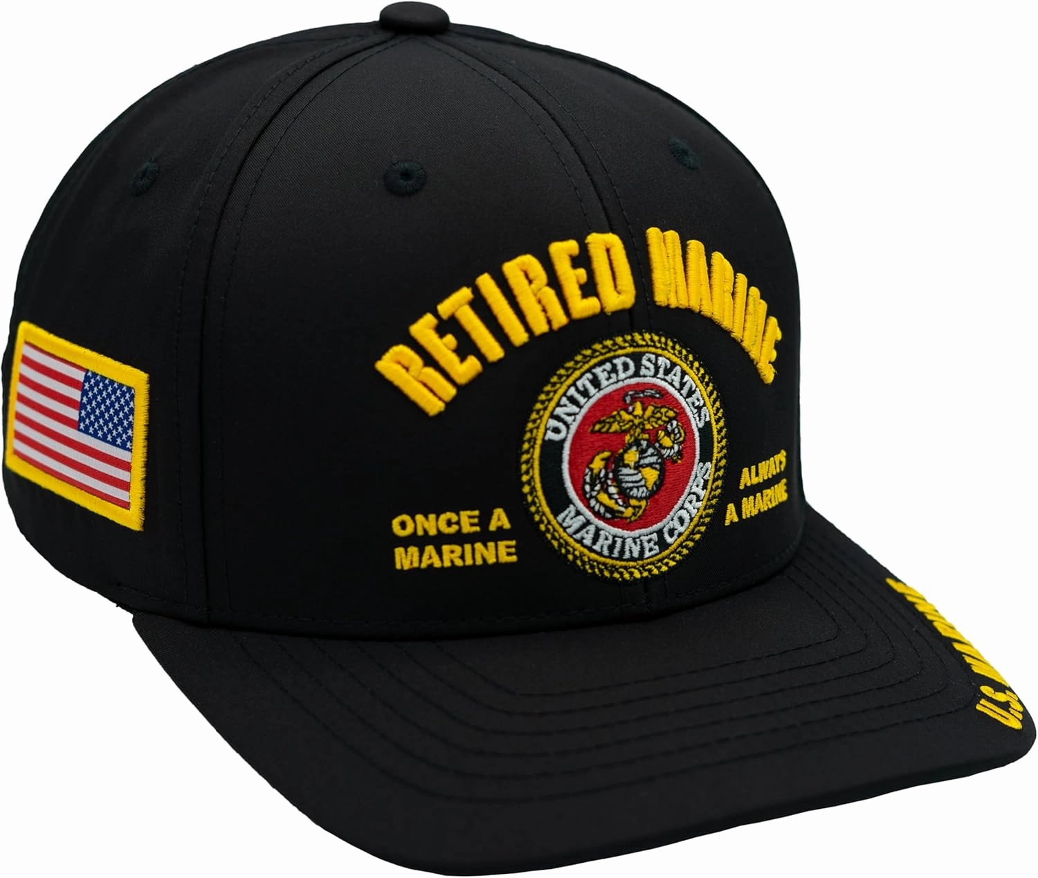 Retired US Marine Corps Veteran Hat for Men, Official Licensed USMC Veteran Hat Embroidered Adjustable Baseball Cap