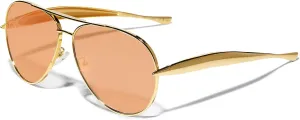 Retro Gold Aviator Sunglasses for Women Men, 2025 Metal Oversized 70s Aviators Sun Glasses