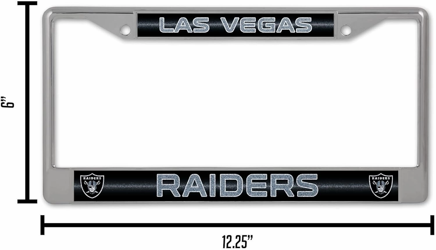 Rico Industries NFL Football Classic 12" x 6" Silver Bling Chrome Car/Truck/SUV Auto Accessory