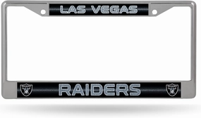 Rico Industries NFL Football Classic 12" x 6" Silver Bling Chrome Car/Truck/SUV Auto Accessory