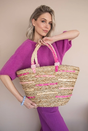 Rio Rotan Sand/Pink - Handtas