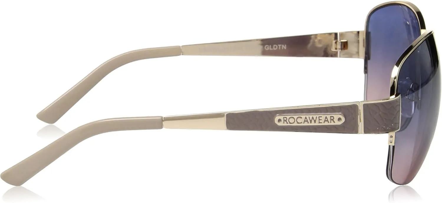 Rocawear Mens Semi-Rimless Rectangular Metal Sunglasses