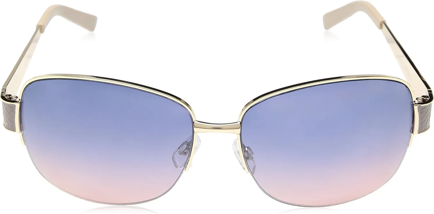 Rocawear Mens Semi-Rimless Rectangular Metal Sunglasses