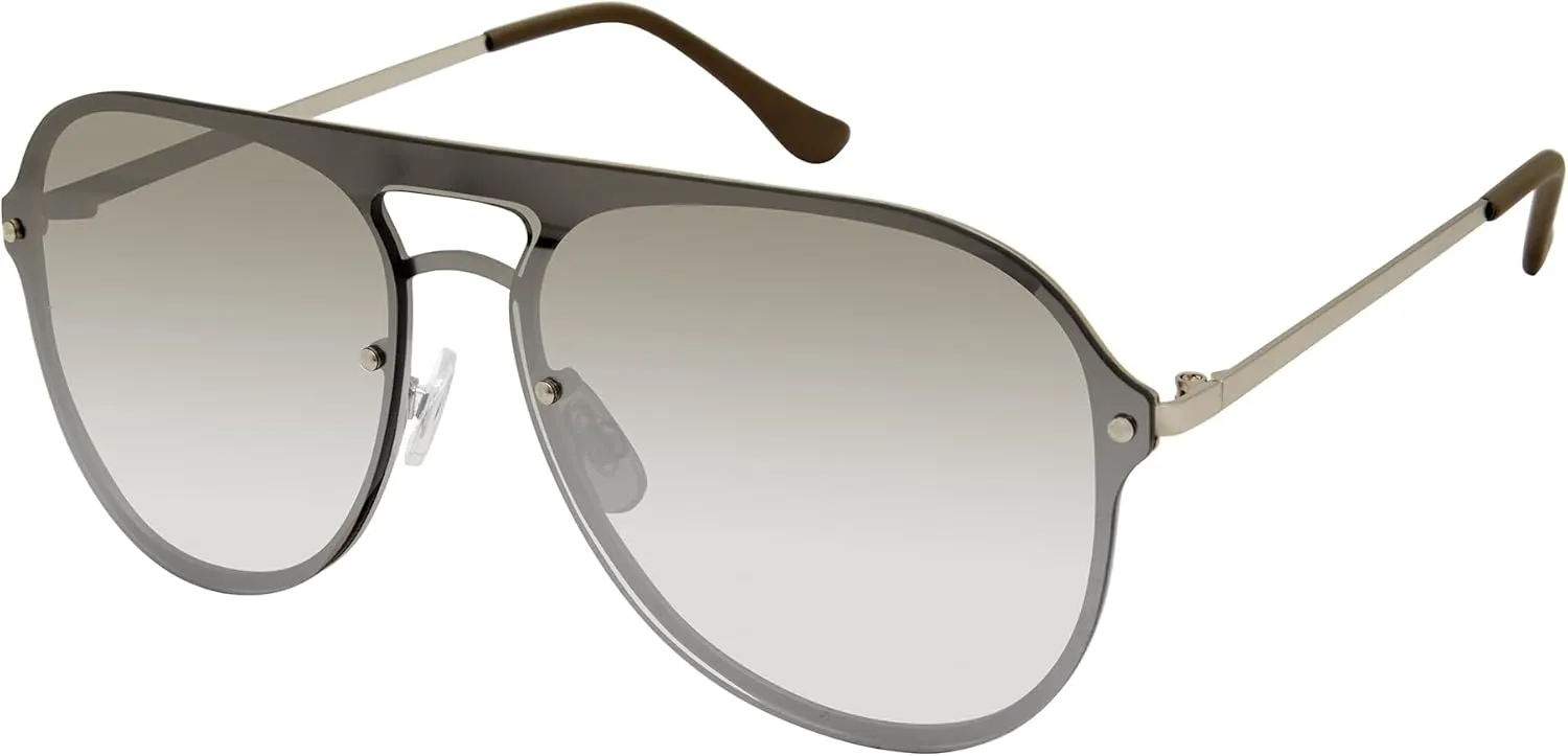 Rocawear R1522 Stainless Metal Shield Uv400 Protective Aviator Pilot Sunglasses. Gifts for Men with Flair, 150 Mm