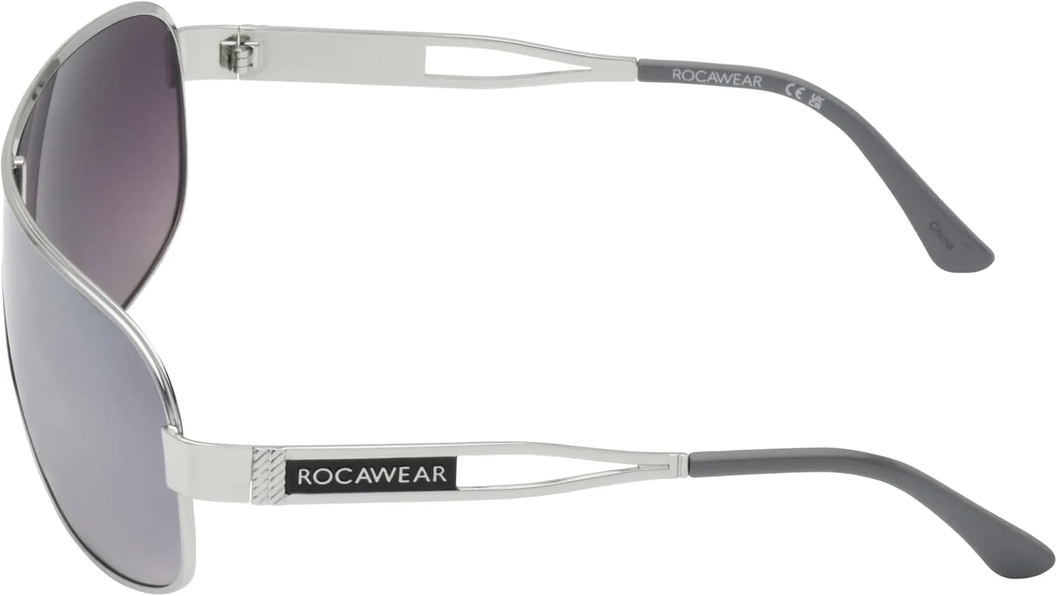 Rocawear R1532 Metal Wrap Uv400 Protective Rectangular Shield Sunglasses. Gifts for Men with Flair, 135 Mm