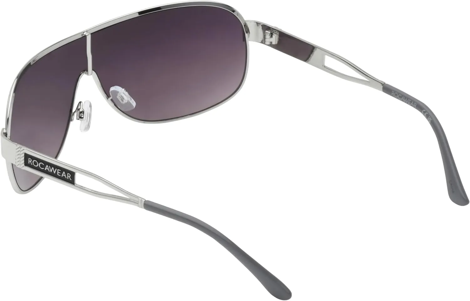 Rocawear R1532 Metal Wrap Uv400 Protective Rectangular Shield Sunglasses. Gifts for Men with Flair, 135 Mm