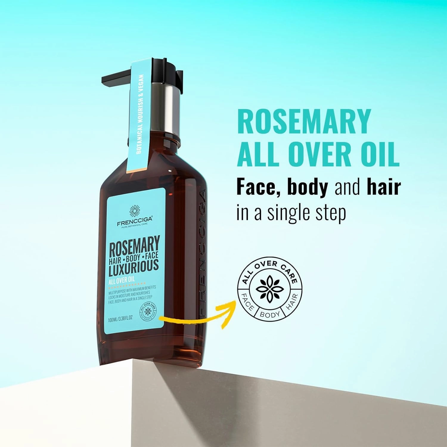 Rosemary Oil For Hair, Scalp, Face & Body, Multi-Use Rosemary Oil Serum for Moisturing & Nourishing Skin & Hair