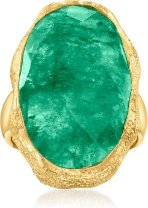Ross-Simons 16.00 Carat Emerald Ring in 18kt Gold Over Sterling