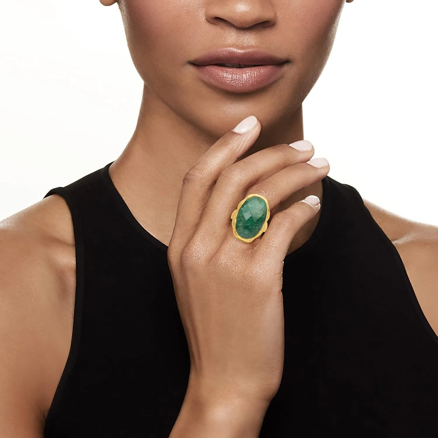 Ross-Simons 16.00 Carat Emerald Ring in 18kt Gold Over Sterling
