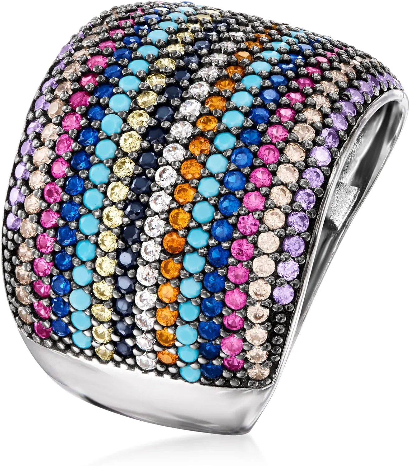 Ross-Simons 2.00 ct. t.w. Multicolored CZ Ring in Sterling Silver