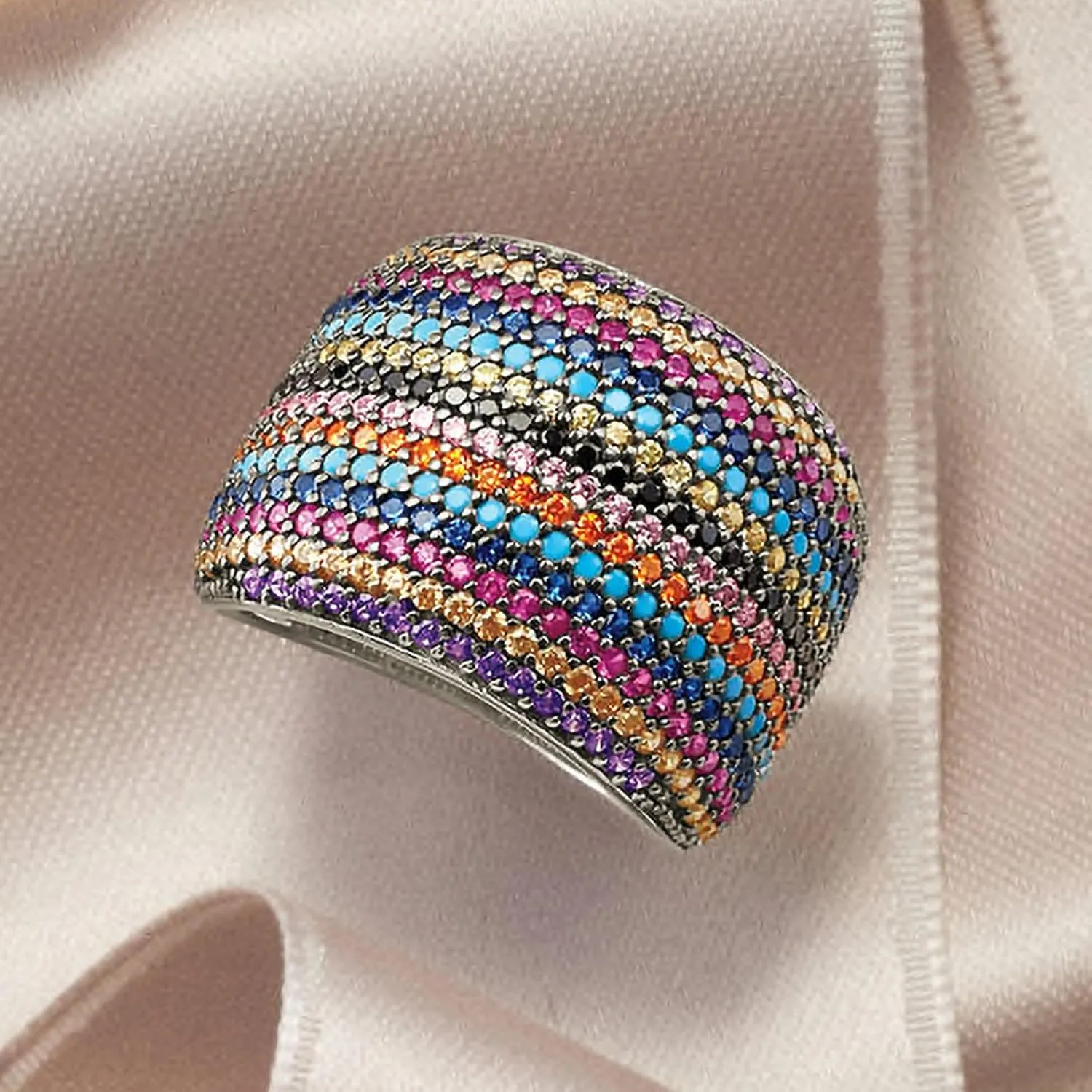Ross-Simons 2.00 ct. t.w. Multicolored CZ Ring in Sterling Silver