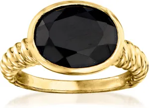 Ross-Simons Black Onyx Ring in 18kt Gold Over Sterling