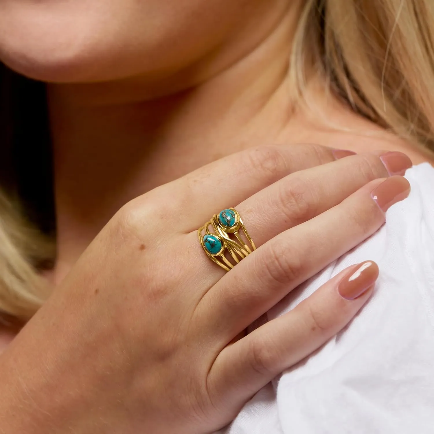 Ross-Simons Gemstone Highway Ring in 18kt Gold Over Sterling