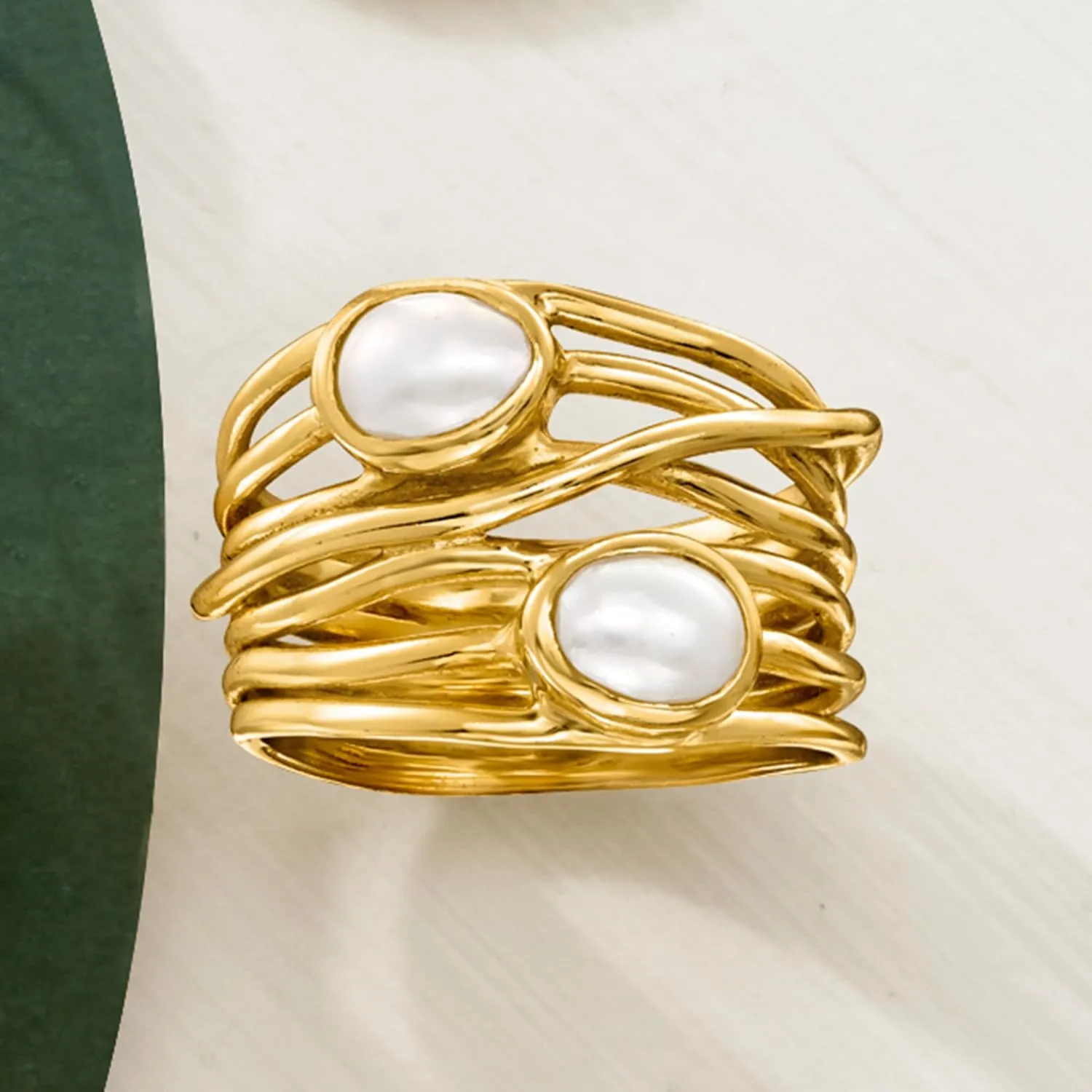 Ross-Simons Gemstone Highway Ring in 18kt Gold Over Sterling