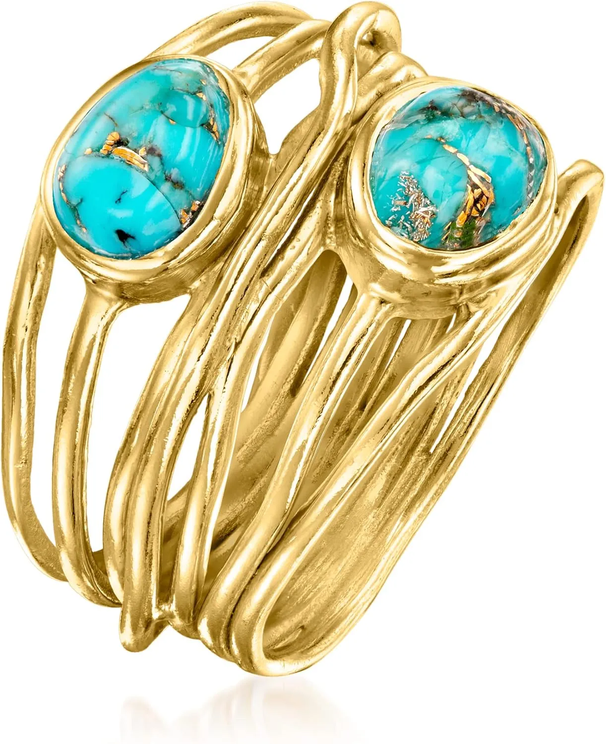 Ross-Simons Gemstone Highway Ring in 18kt Gold Over Sterling