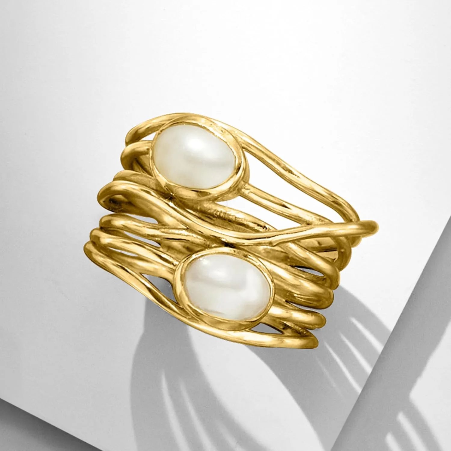 Ross-Simons Gemstone Highway Ring in 18kt Gold Over Sterling
