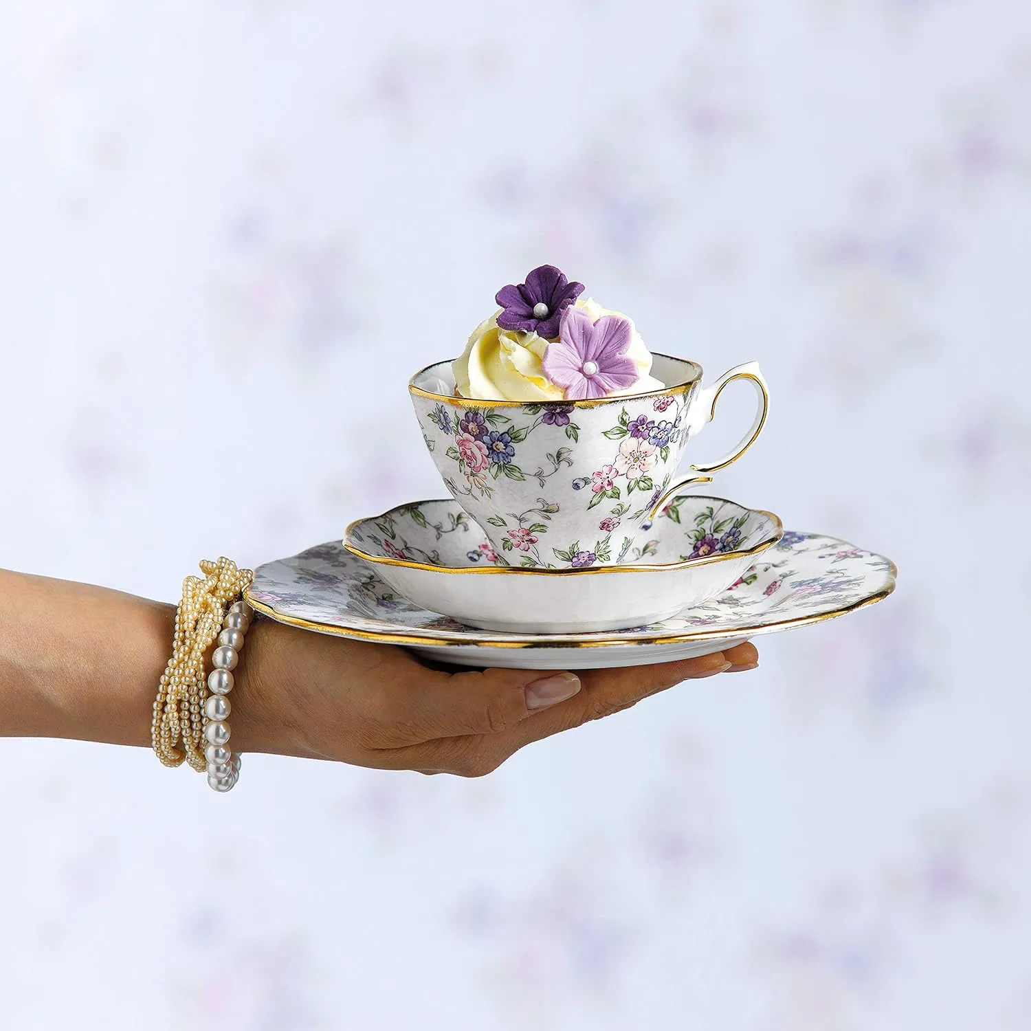 Royal Albert 100 Years 1940 3-Piece Set (Teacup, Saucer & Plate 8")