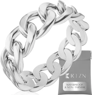 RTZN® Cuban Link Ring for Men — 6MM Premium Stainless Steel Gold/Silver Chain Ring for Men and Women — 100% Waterproof & Non-Tarnish Mens Chain Link Rings (Size: 6-12)