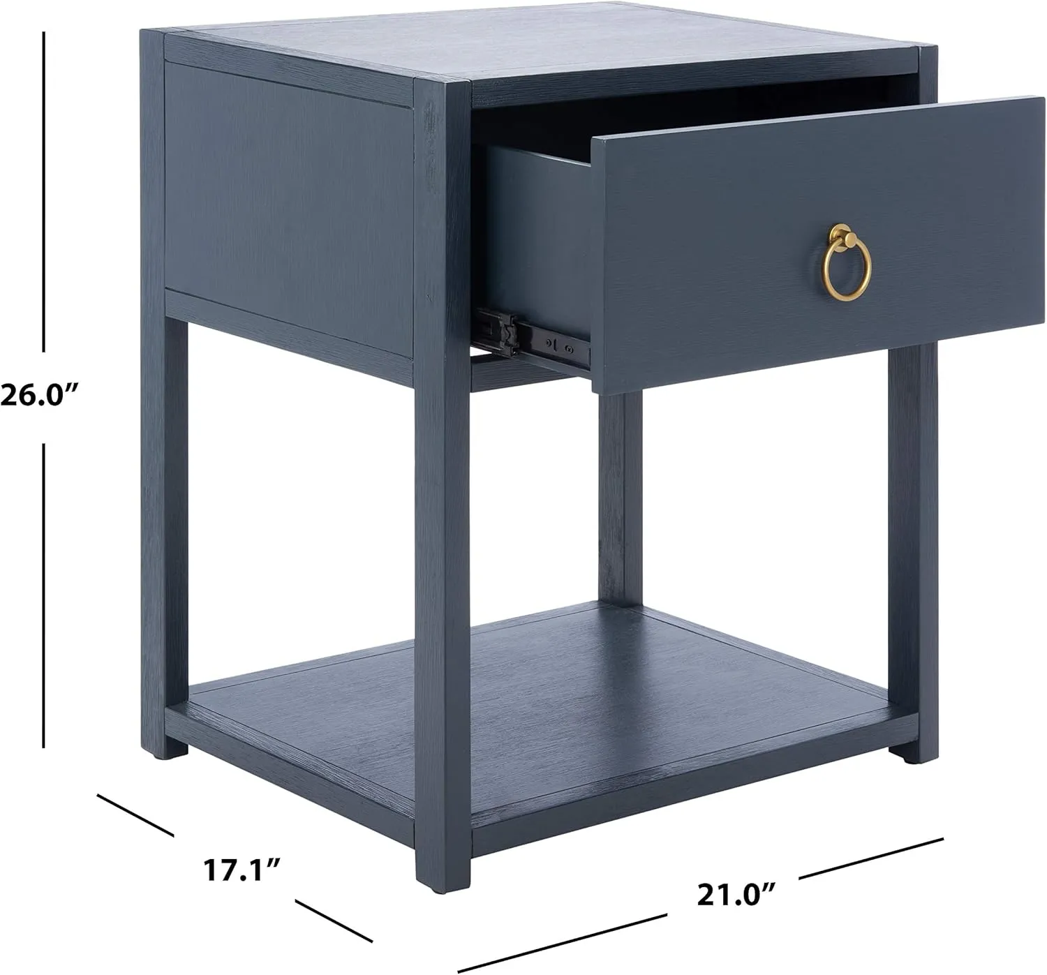 Safavieh Home Collection Yudi Navy and Gold 1-Drawer Nightstand