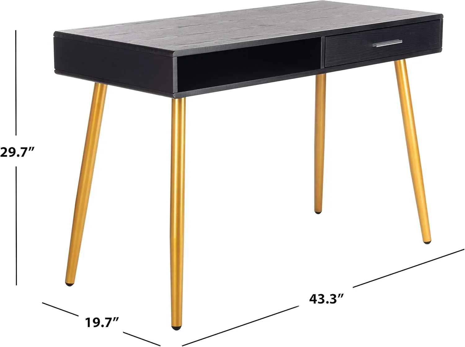 Safavieh Home Office Jorja Modern Black and Gold 1-drawer Desk