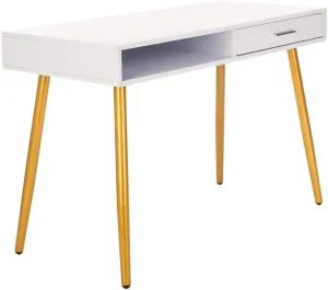 Safavieh Home Office Jorja Modern White and Gold 1-drawer Desk