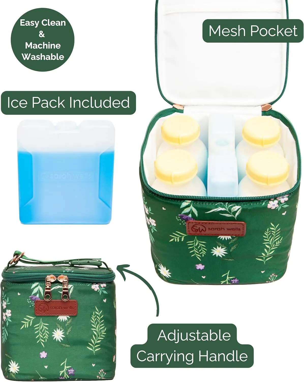 Sarah Wells Cold Gold Breastmilk Cooler with Ice Pack