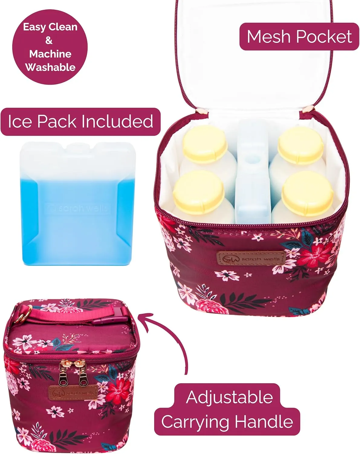 Sarah Wells Cold Gold Breastmilk Cooler with Ice Pack
