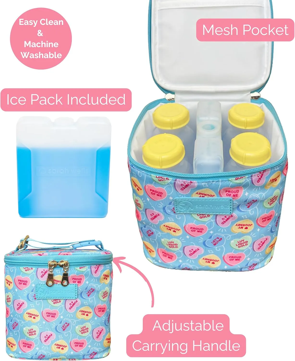 Sarah Wells Cold Gold Breastmilk Cooler with Ice Pack