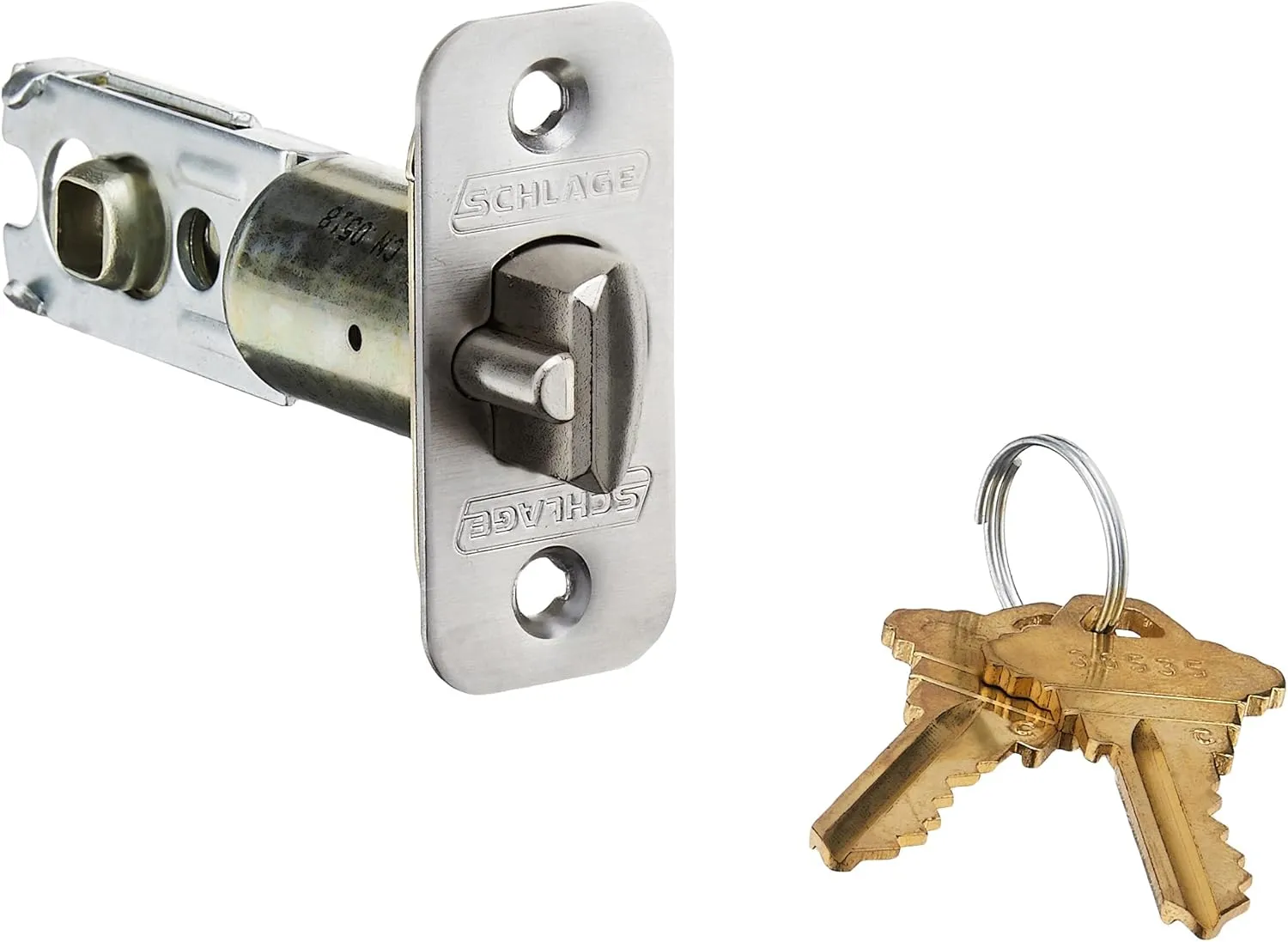 SCHLAGE Dexter by Schlage J54SOL619 Solstice Keyed Entry Lever, Satin Nickel