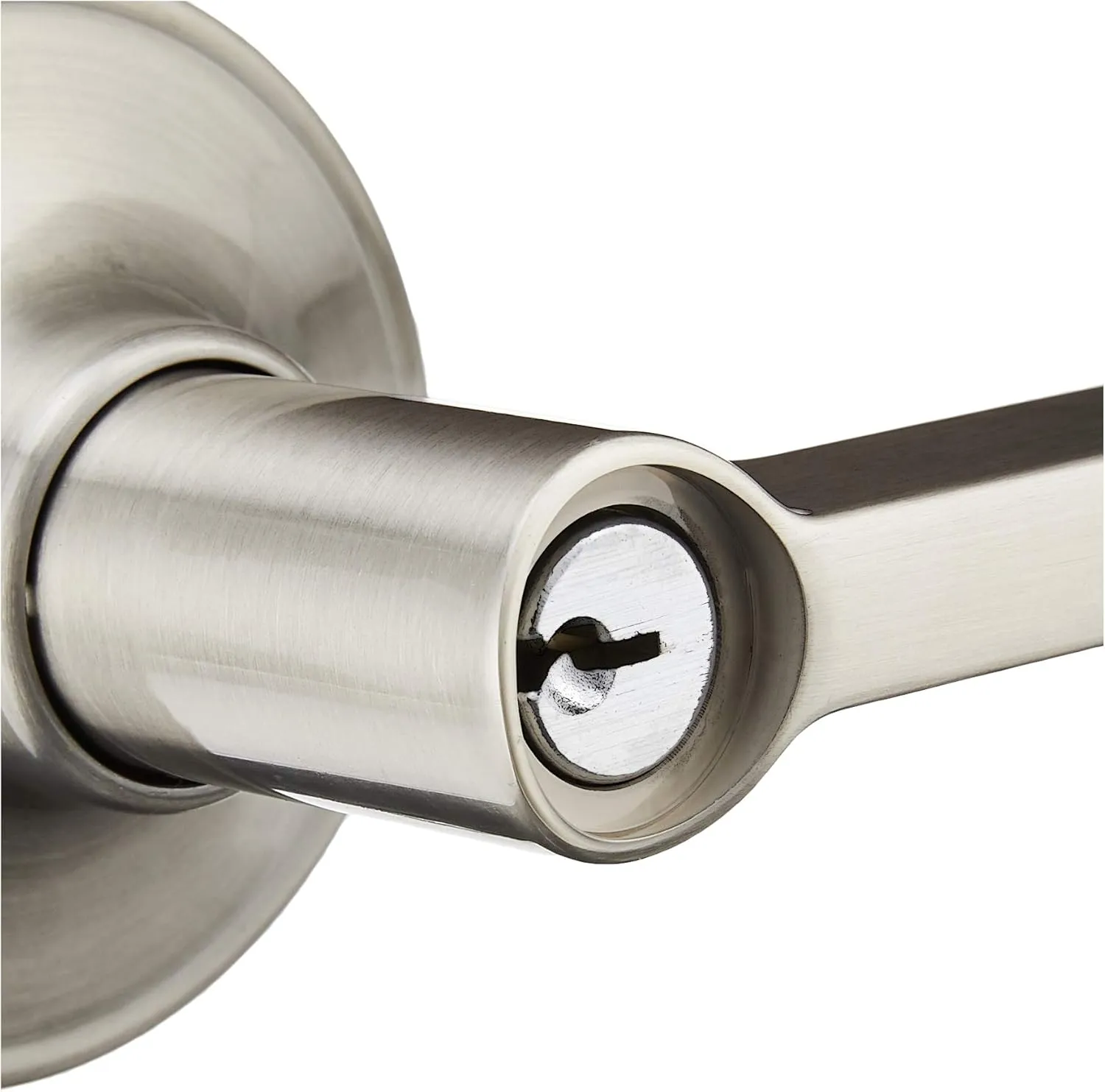 SCHLAGE Dexter by Schlage J54SOL619 Solstice Keyed Entry Lever, Satin Nickel