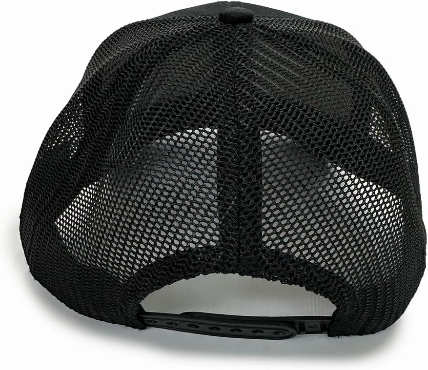 Security Guard Trucker Hat – Black Mesh Snapback Cap with Embroidered Gold Security Patch – One Size