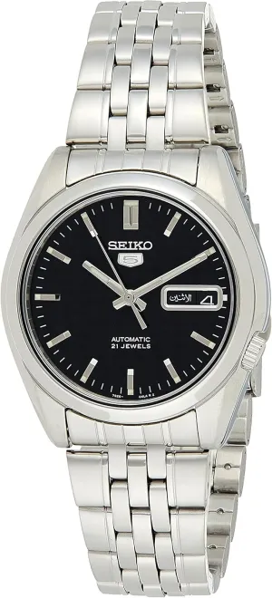 Seiko Men's SNK361 Stainless Steel Analog with Black Dial Watch