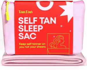 Self Tan Sleep Sac - Keep Sheets Clean from Self Tanner Stains - 100% Cool Silky Lightweight Poly - Won’t Transfer Rub or Absorb Tanning Lotion - Roomy Breathable Large w Foot Openings (Pink)