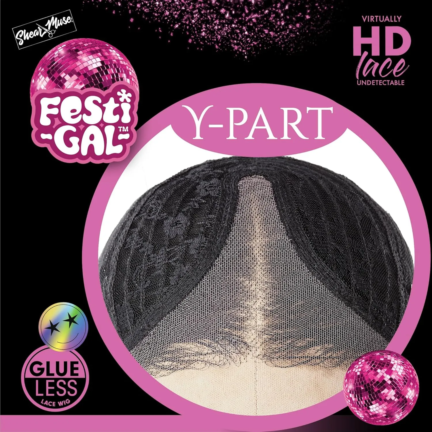 Sensationnel Shearmuse Festigal Lacewig - Flower Gal Glueless Ypart Laceparting Hand Tied Ready to Wear Synthetic Prestyled Units (DARKBROWN)