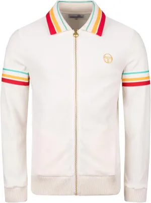 Sergio Tacchini Slice Velour Track Top Jacket Gardenia/Gold